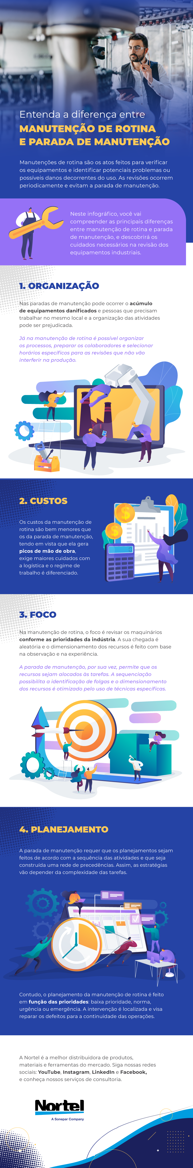 manutenção de rotina e parada de manutenção